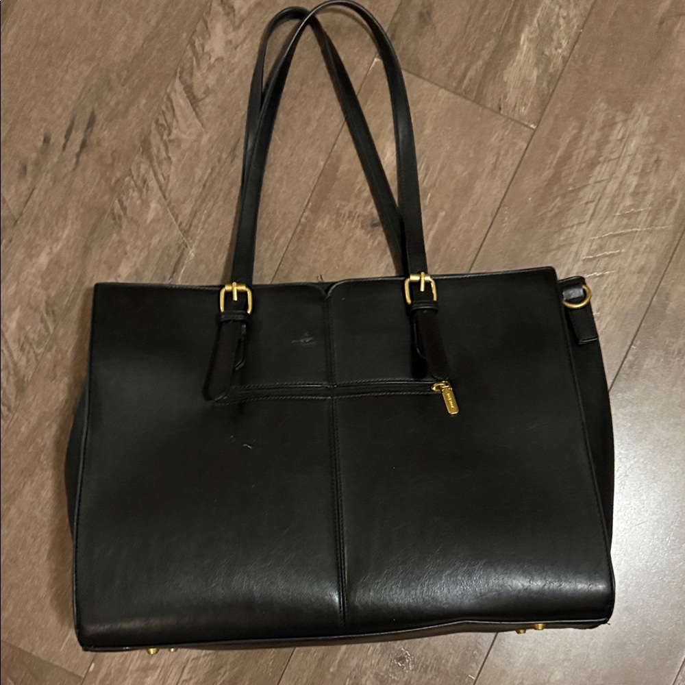 Lamarque Classic Black Tote with Gold Details - Picture 2 of 2